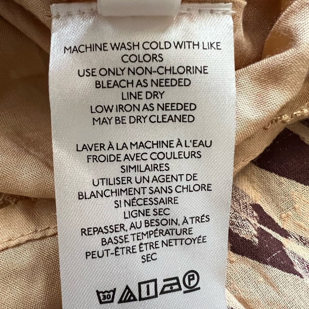 Anthropologie 100% Cotton Shell Blossom Maxi Dress - Modal Lined Sz S Brown NWT - Picture 11 of 12